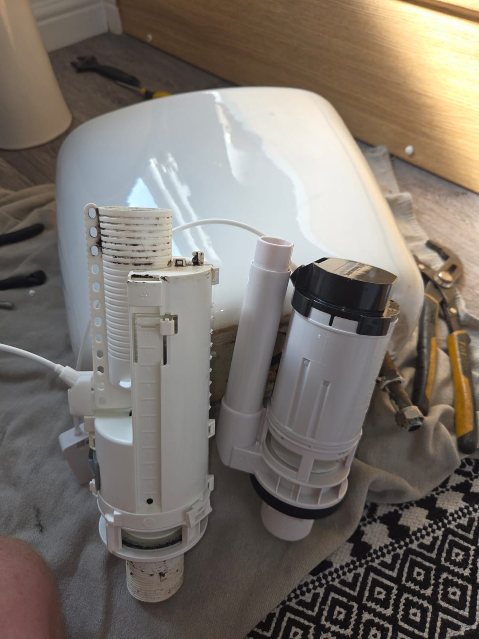 Toilet repair — flush mechanism replaced